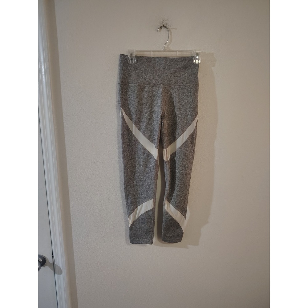 Athleta Gray Heathered Mesh Panel High Rise Athletic Leggings Medium